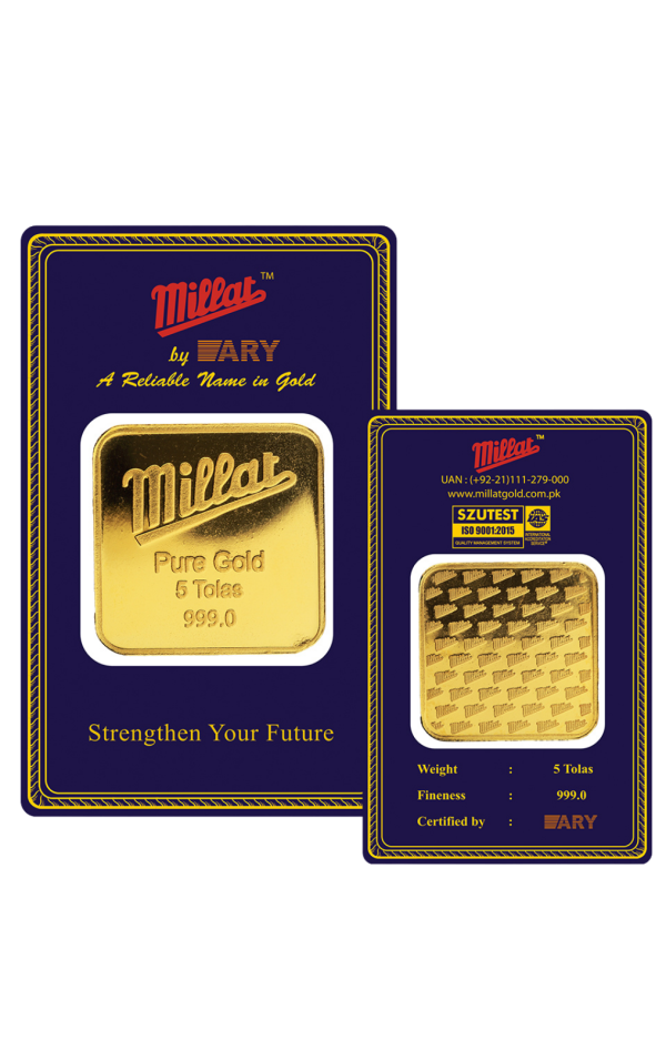 ARY Millat – 5 Tola Pure Gold Bar